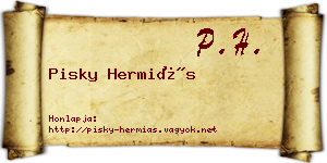 Pisky Hermiás névjegykártya